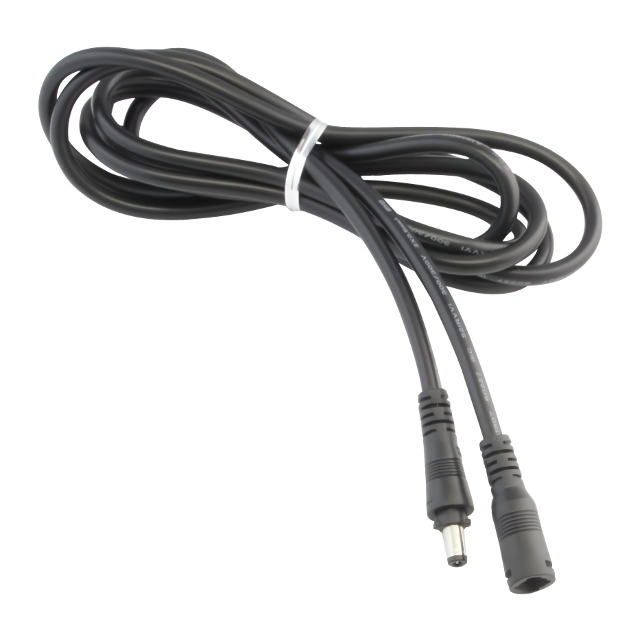 BS-POWSG2-CCDP IP65防水 ロック式 DC延長ケーブル 5.5×2.1mm オス-メス端子 2m 2芯 20AWG ラウンドケーブル