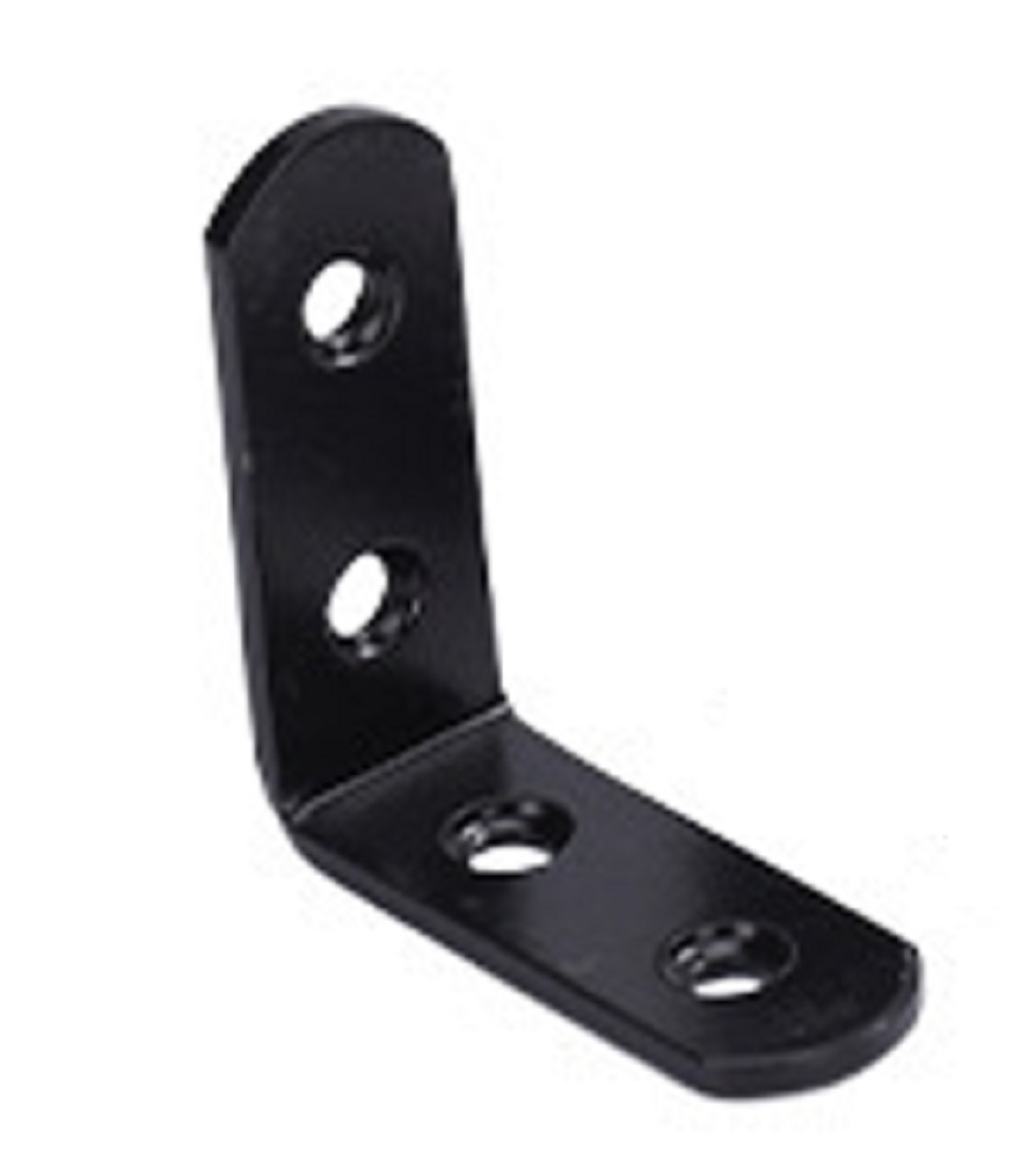 BS-SSCP201-L5019B　Ｌ字（直角）２０１ステンレスジョイント金具５０Ｘ５０Ｘ１９ｍｍ４穴【黒】