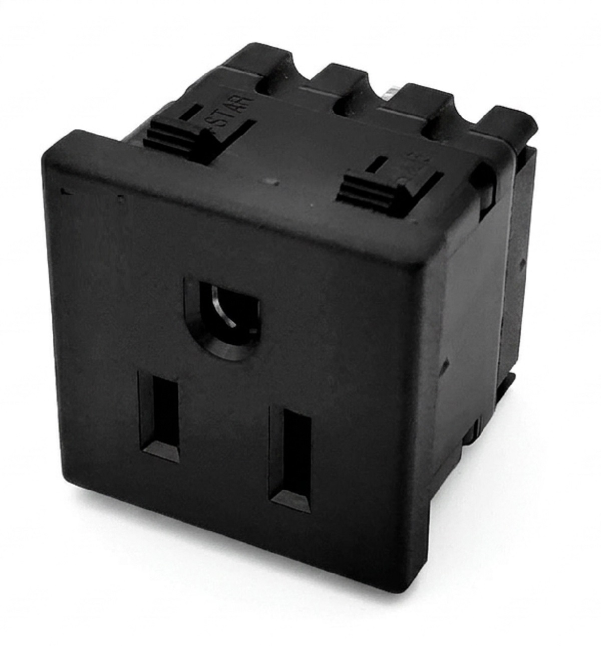 パネルマウントAC電源コンセント（TR機能無・接地2P 15A/125V）はんだ付け方式 BS-ST-1548A-BA61