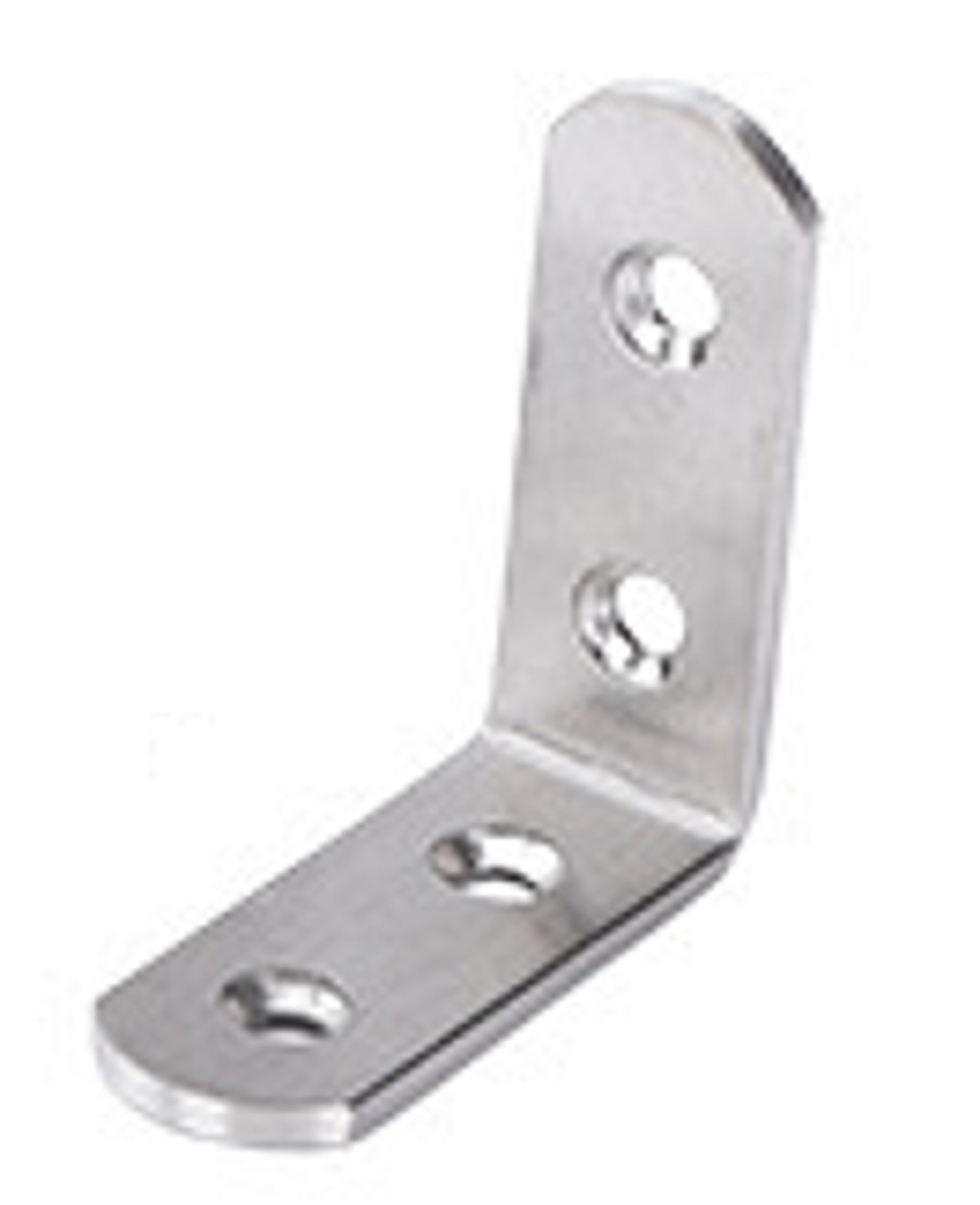 ＢＳ－ＳＳＣＰ２０１－Ｌ５０１９　Ｌ字（直角）２０１ステンレスジョイント金具５０Ｘ５０Ｘ１９ｍｍ４穴【銀】