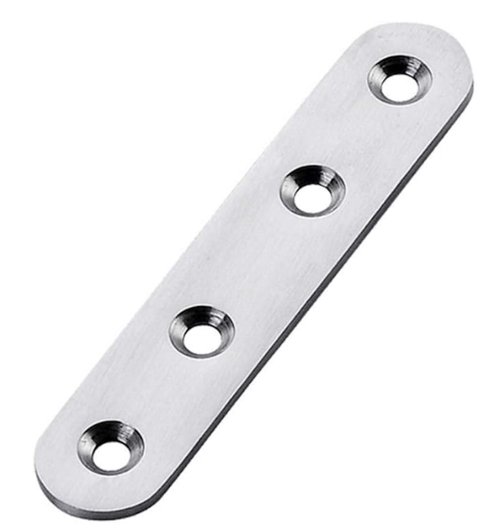 ＢＳ－ＳＳＣＰ２０１－Ｉ９７２０　Ｉ字（フラット）２０１ステンレスジョイント金具　９４×１９ｍｍ　４穴【銀】