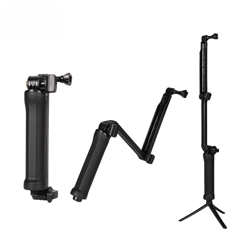 BS-KALIHOLD-G007 GoPro対応 折りたたみ自撮り棒アクションカメラ3Way三脚 1/4インチねじ