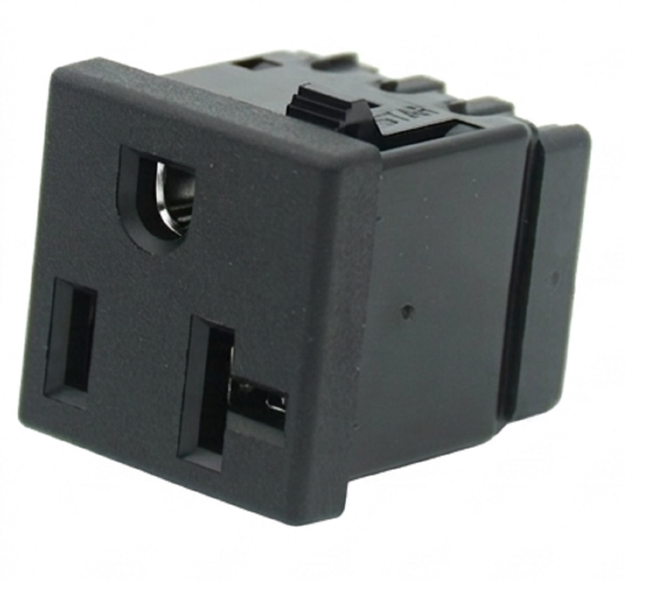 パネルマウントAC電源コンセント（TR機能無・T字・接地2P 20A/125V）はんだ付け方式 BS-ST-2050-BUA