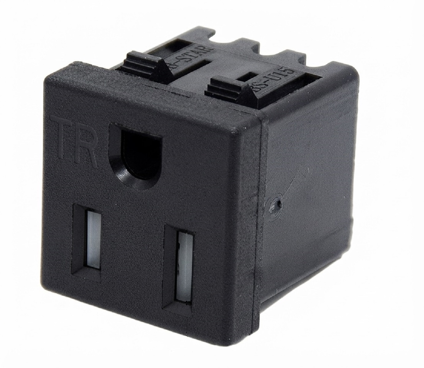 パネルマウントAC電源コンセント（TR機能有・接地2P 15A/125V）圧接方式 BS-ST-1514B-B