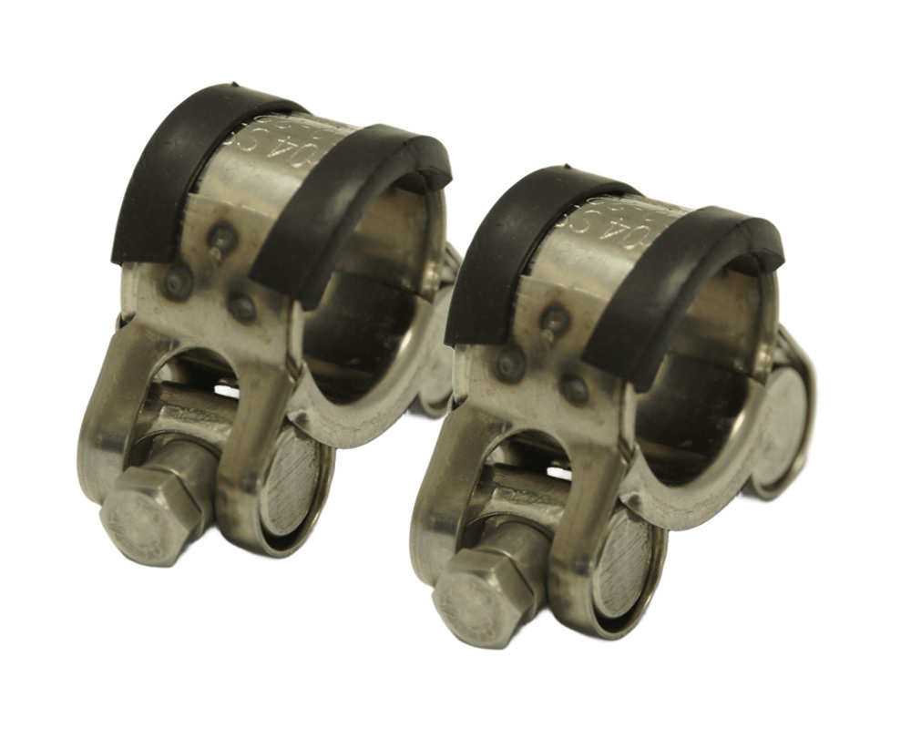 BS-XIN304SS-THCR2-2S　304ステンレス Tボルトホースクランプ 絶縁ゴム付き 固定金具 直径32～35mm対応 2個セット