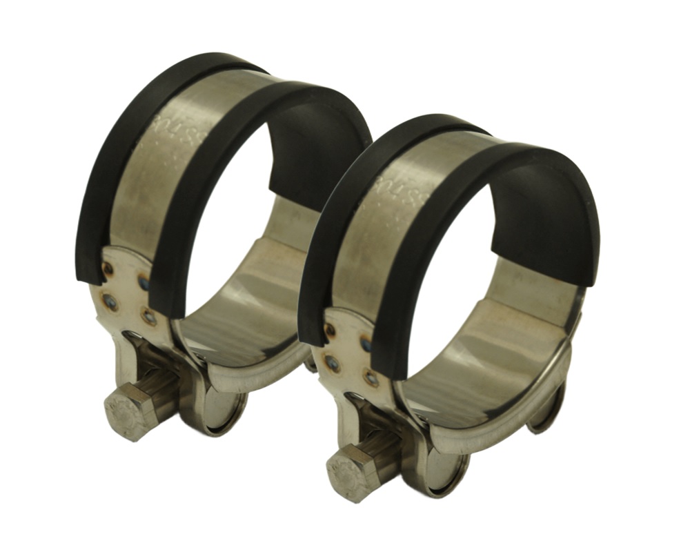 BS-XIN304SS-THCR3-2S　304ステンレス Tボルトホースクランプ 絶縁ゴム付き 固定金具 直径52～55mm対応 2個セット