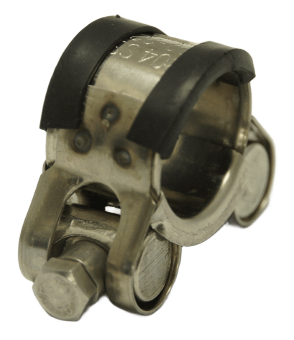 BS-XIN304SS-THCR2　304ステンレス Tボルトホースクランプ 絶縁ゴム付き 固定金具 直径32～35mm対応