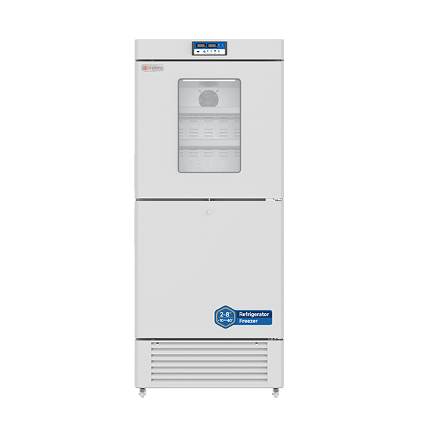 -40～-10℃/2～8℃ フリーザー225L/冷蔵庫225Lガラス扉 一体型 YCD-FL450