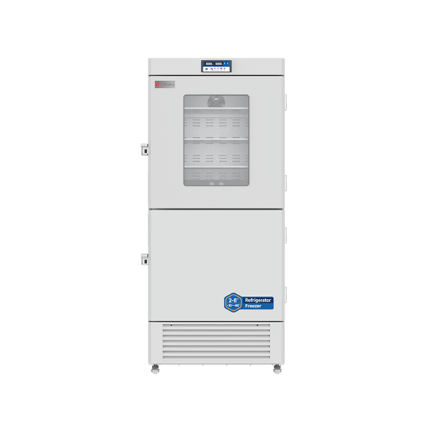 -40～-10℃/2～8℃ フリーザー196L/冷蔵庫323Lガラス扉一体型 YCD-FL519