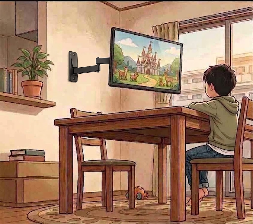 壁掛けアーム式モニタースタンドを使った一例